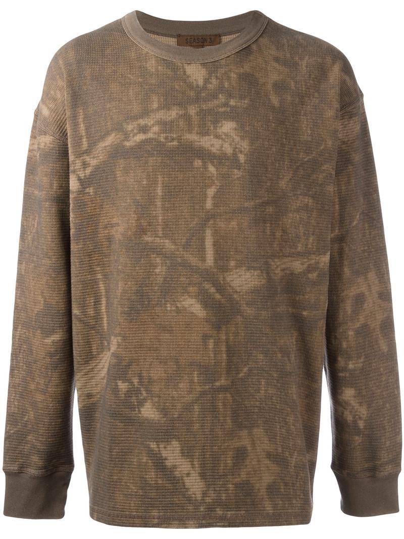 Yeezy Cotton Season 3 Thermal Long Sleeved T-shirt in Brown for Men - Lyst