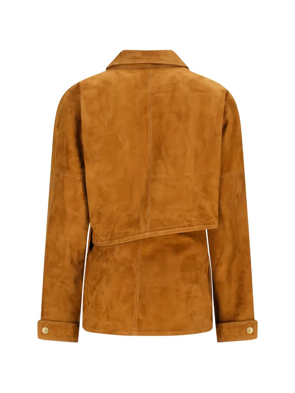 Veste En Daim AMI Marron - Taille L, Fermeture à Boutons Pression, Occasion En Très Bon état
