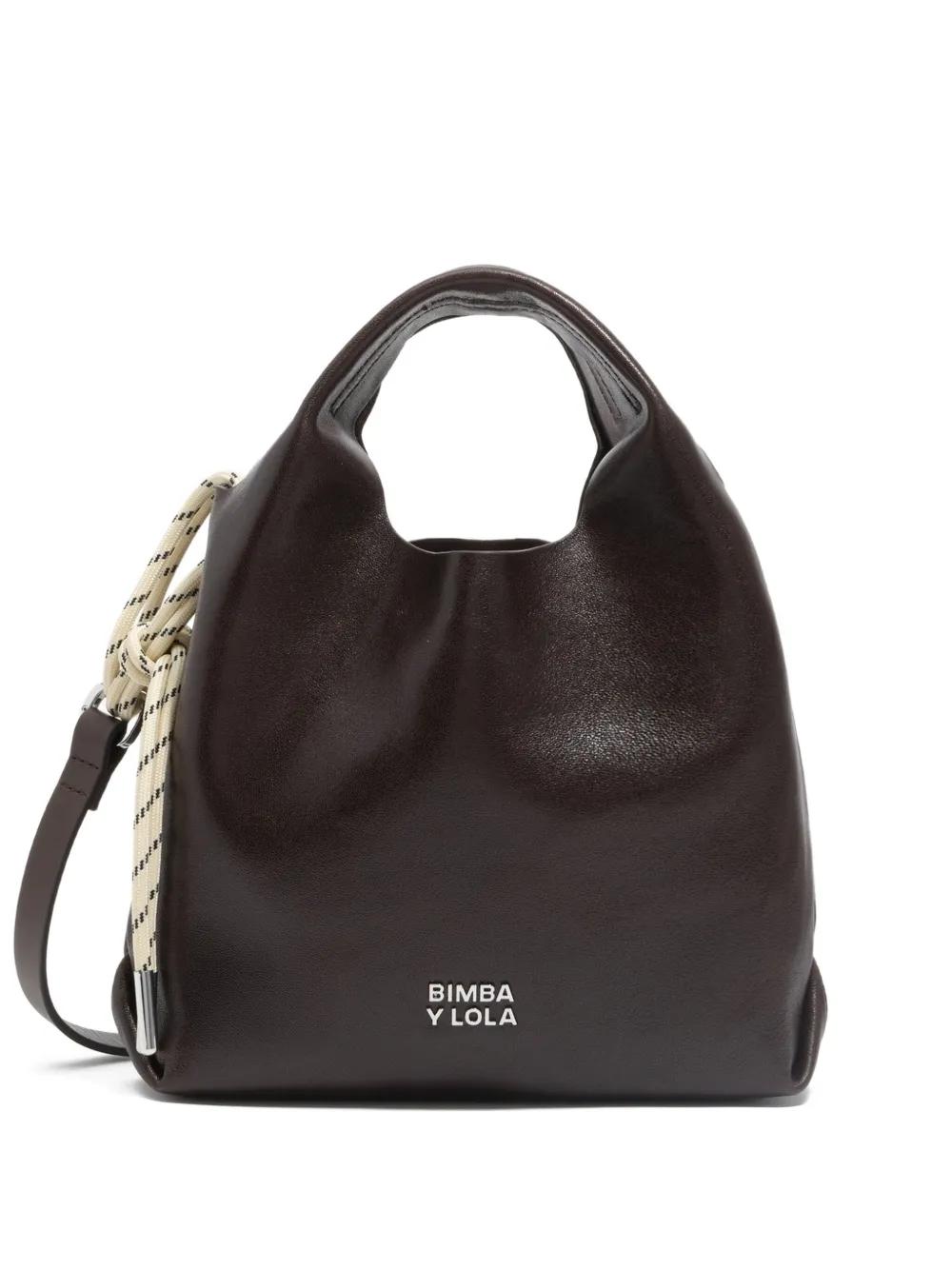 Bolso shopper de piel con detalle de cuerda Bimba Y Lola de color