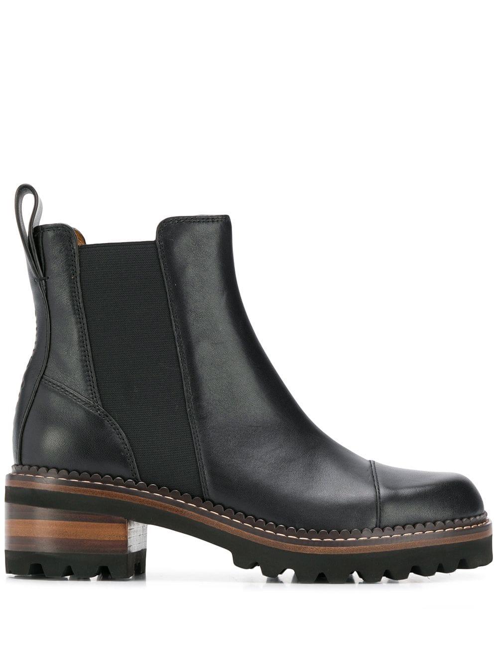 See By Chloé Leather Chelsea Platform Boots in Black - Save 28% - Lyst