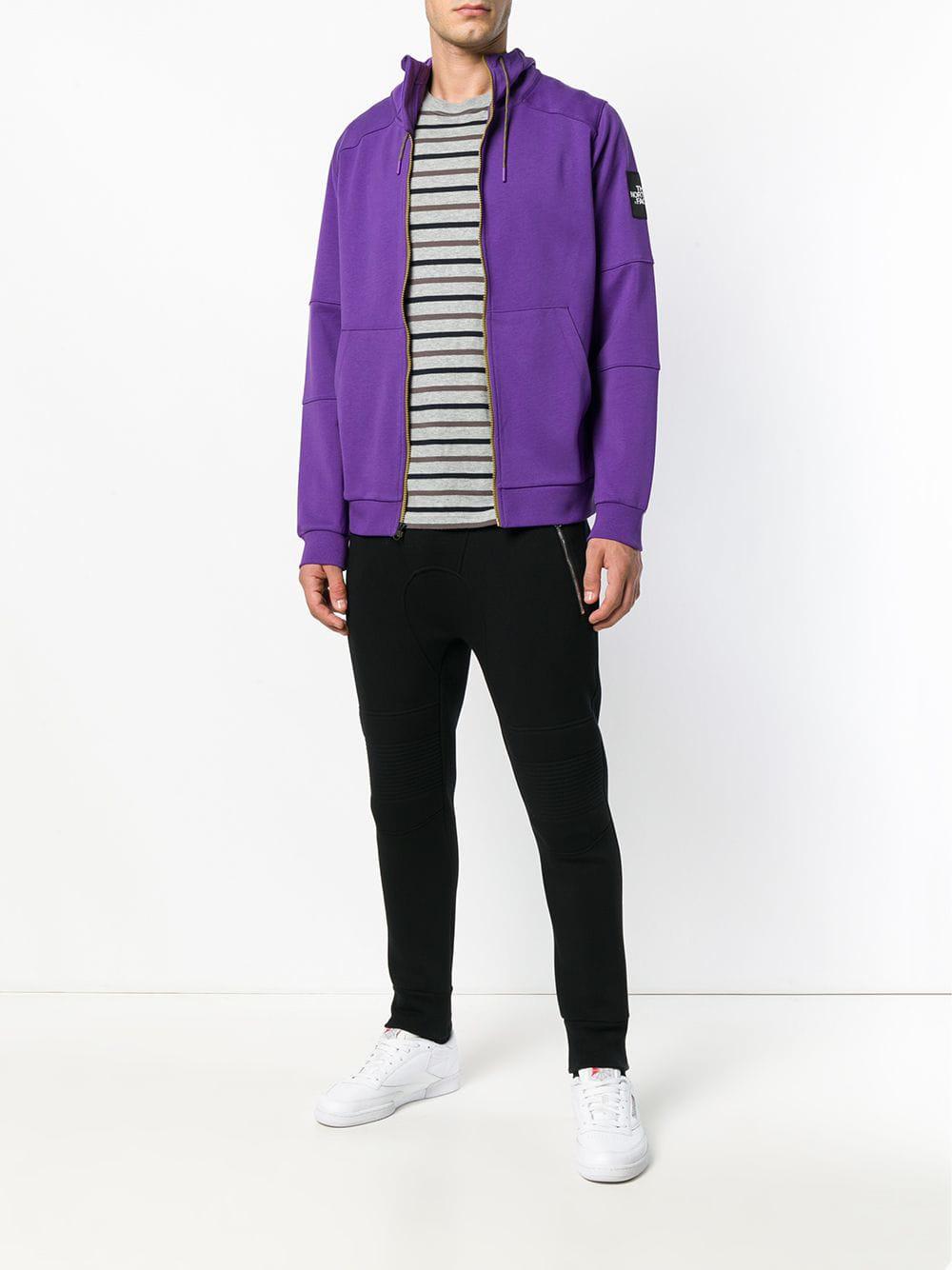 The North Face Cotton Hooded Jersey Jacket in Purple for Men Lyst