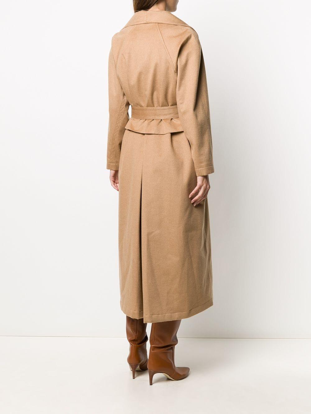 Agnona Camel Hair Trench Coat in Natural - Lyst