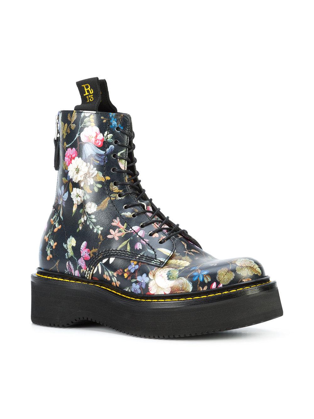 R13 Floral Boots in Black | Lyst