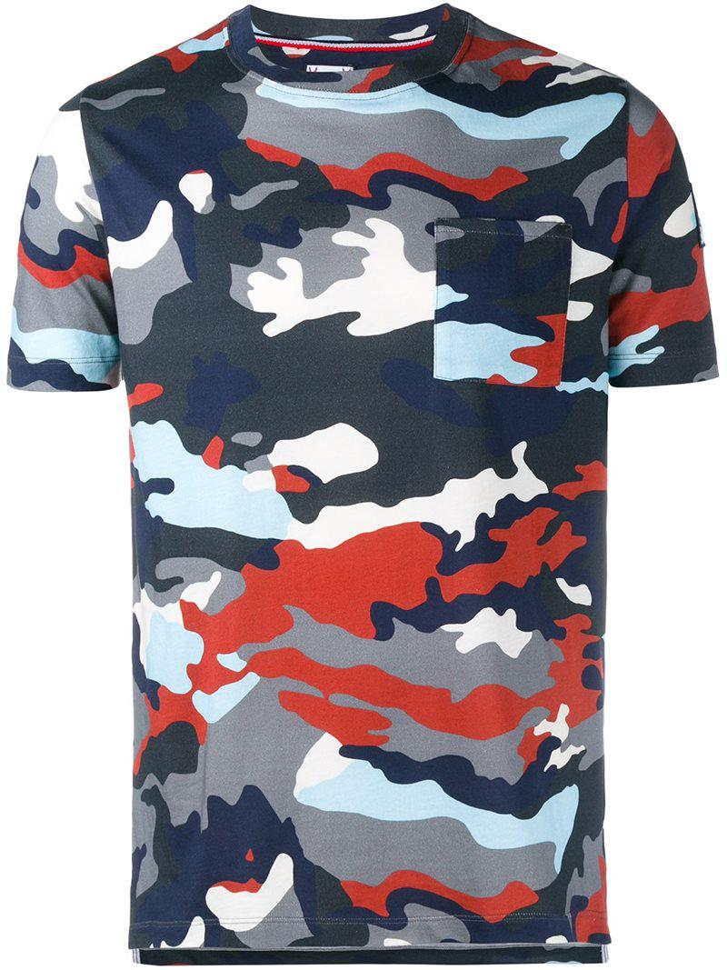 Moncler Gamme Bleu Cotton Camouflage Print T-shirt for Men - Lyst