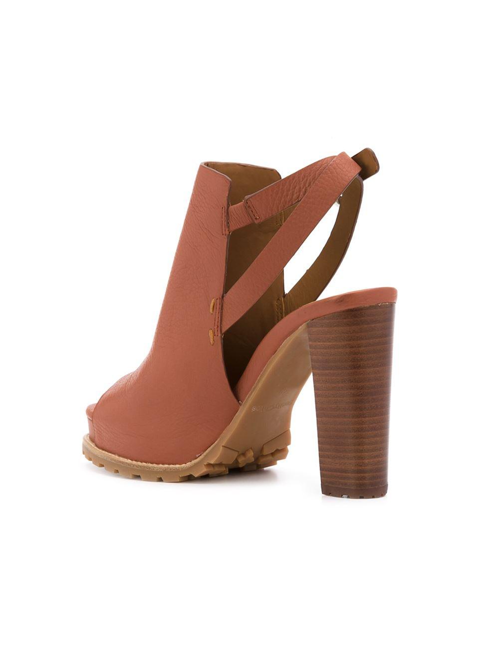 leather chunky heel sandals