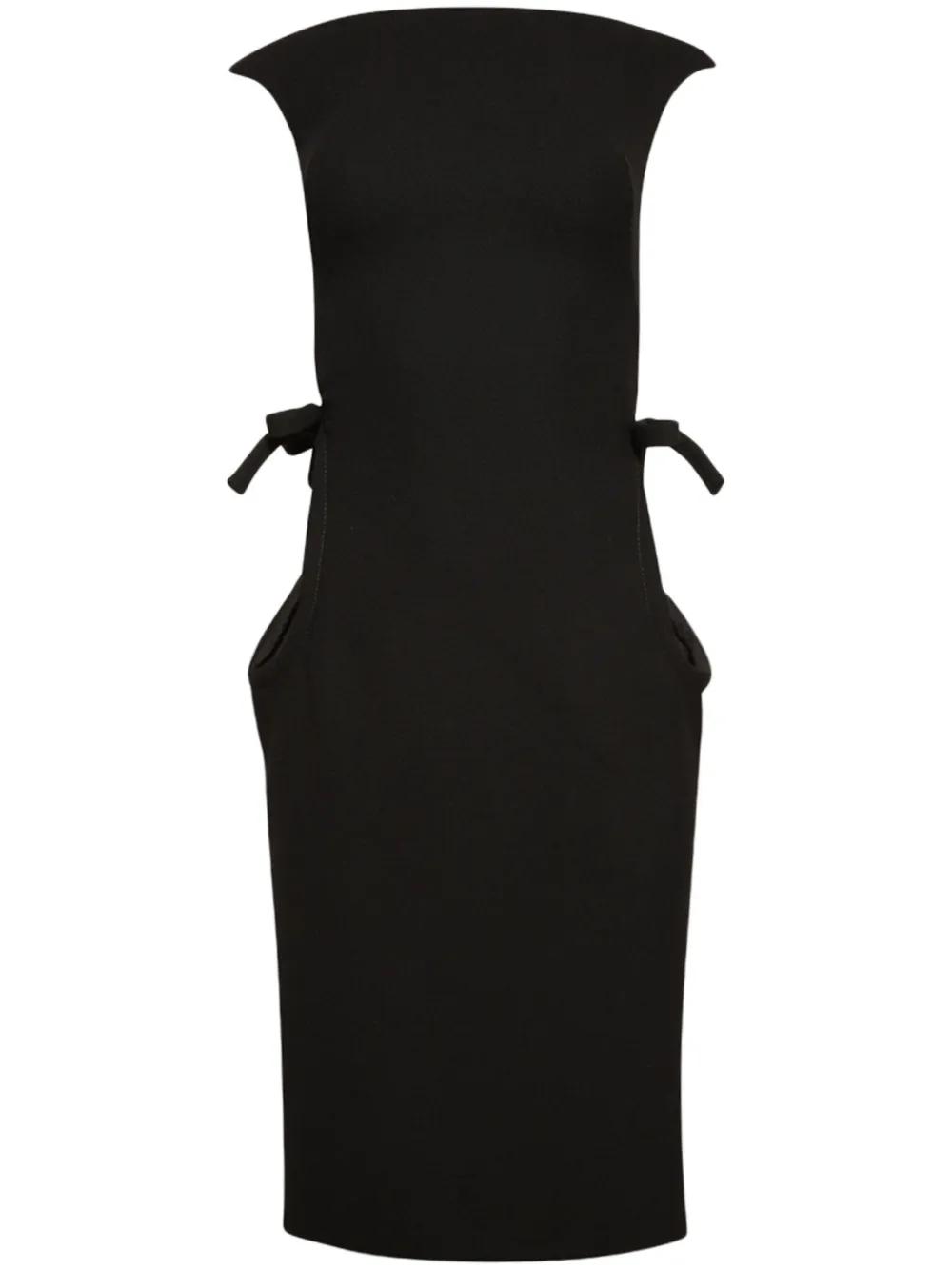 ワンピース Miu Miu Black Stretch Wool Dress Hailey Bieber's Miu Miu Stretch Boucle Black Mini Dress