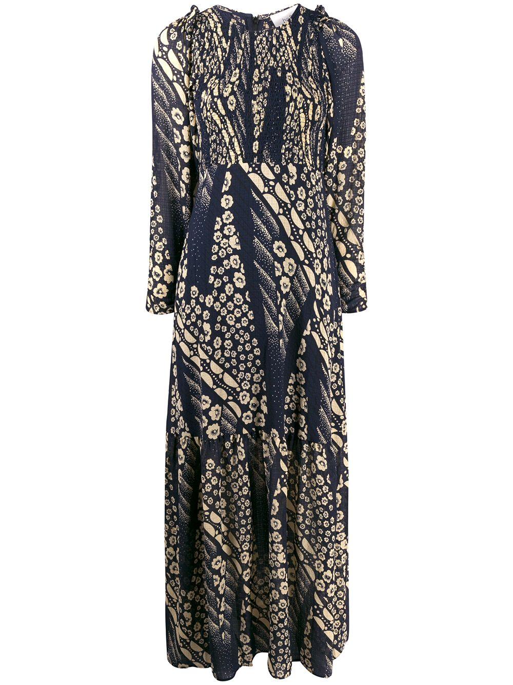Ba&sh Ollie Mixed-print Dress in Blue | Lyst