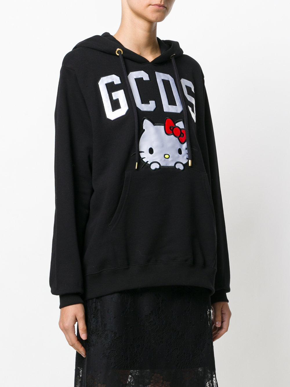 Gcds Cotton Hello Kitty Hoodie in Black Lyst