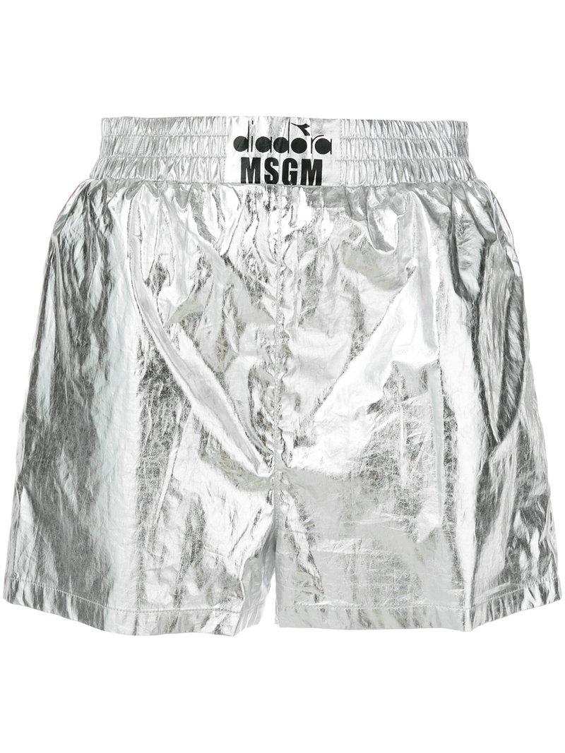 metallic boxing shorts