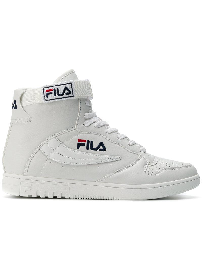 white high top fila shoes
