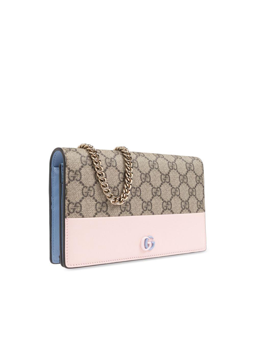 Gucci レディース グレー GGマーモント チェーンウォレット ショルダー  