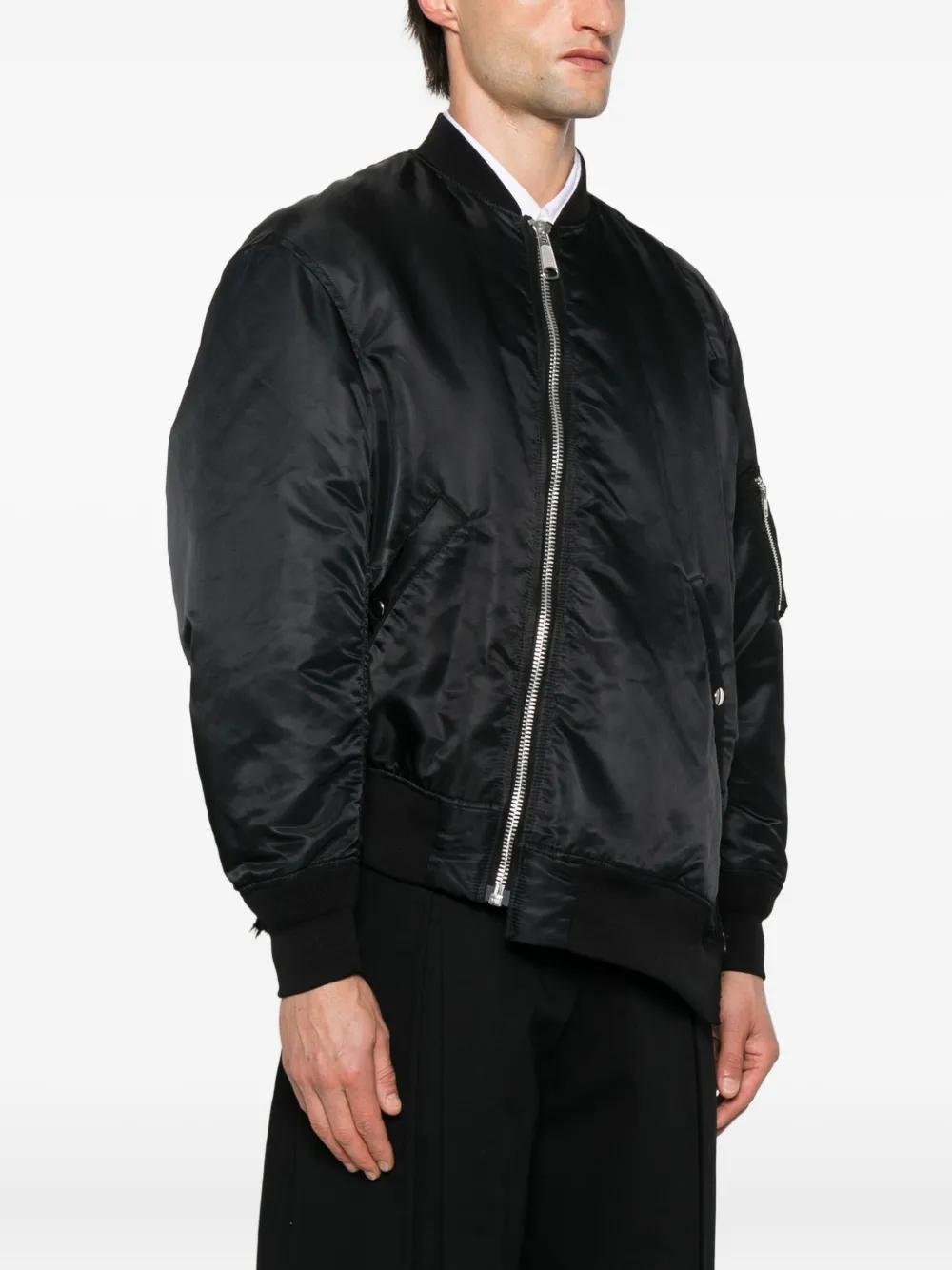 COMME DES GARÇON BLACK Ma-1 Asymmetric Bomber Jacket in Black for