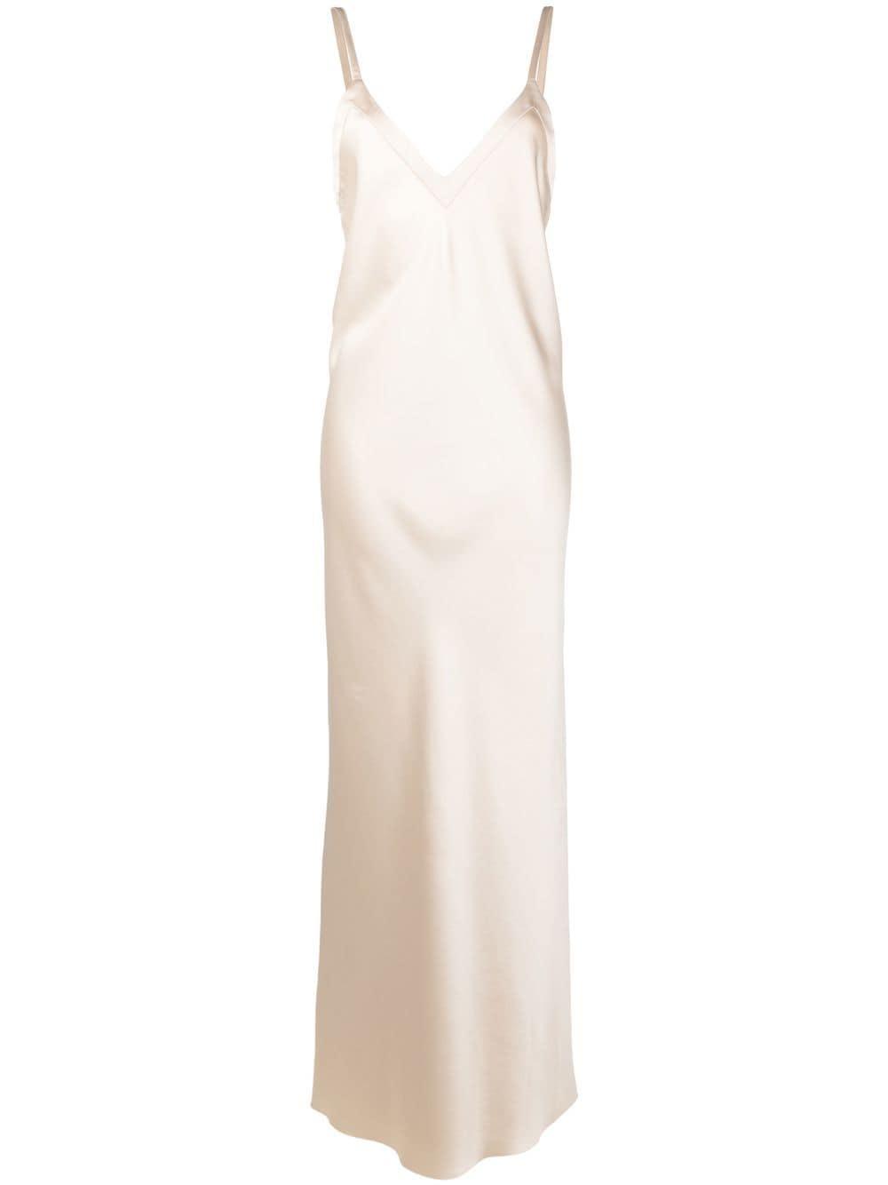 Blanca Vita Low-back Satin Maxi Dress in White | Lyst