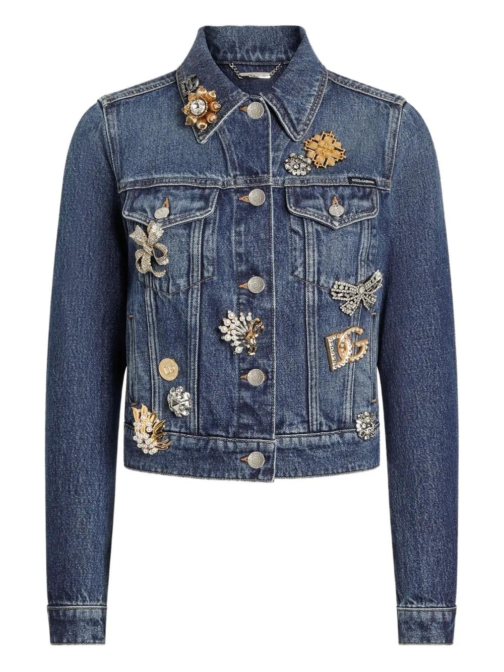 DOLCE ＆ GABBANA ♡ホワイトデニムジャケット White denim jacket in Multicolor for Women | Dolce&Gabbana® US