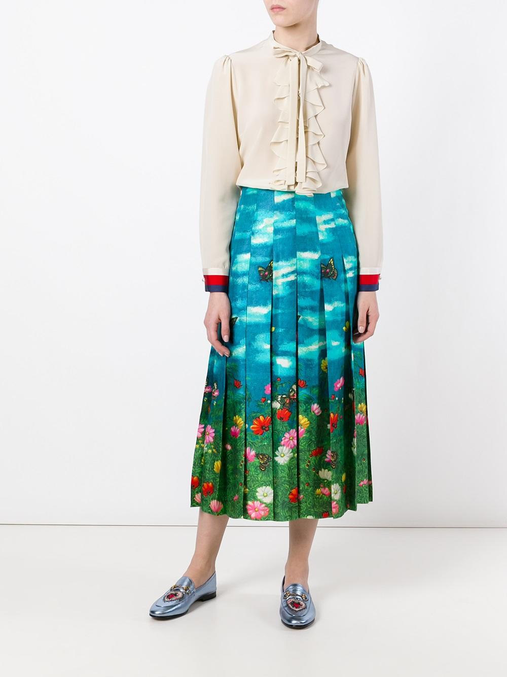 Gucci Silk Frill Pussy Bow Blouse in 