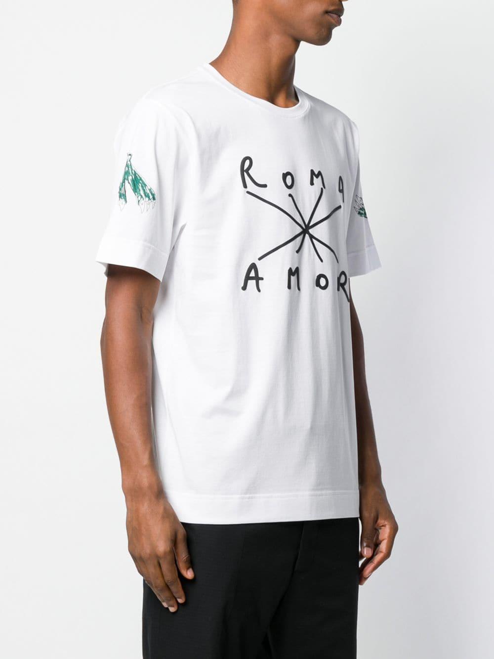 Fendi Cotton Roma Amor T-shirt in White 