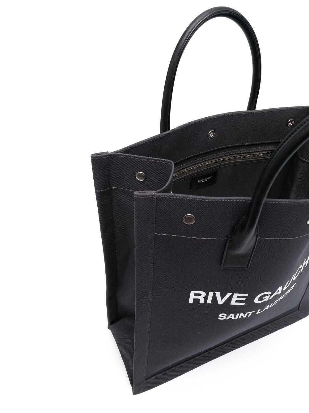Saint Laurent Rive Gauche black canvas tote bag