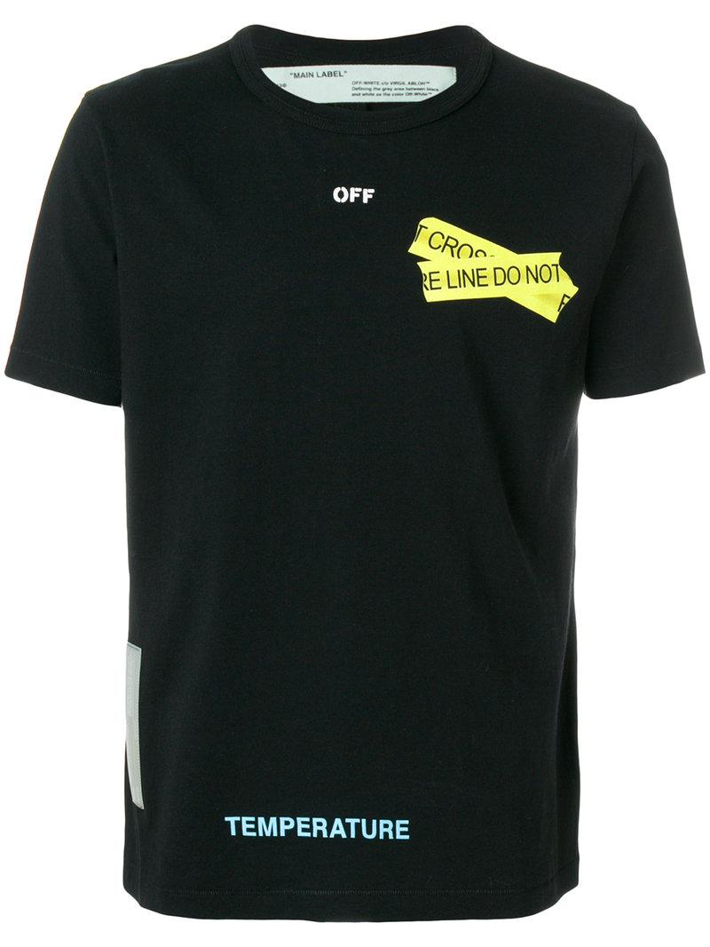 krigerisk omvendt redde Off-White c/o Virgil Abloh Caution Tape T-shirt in Black for Men - Lyst