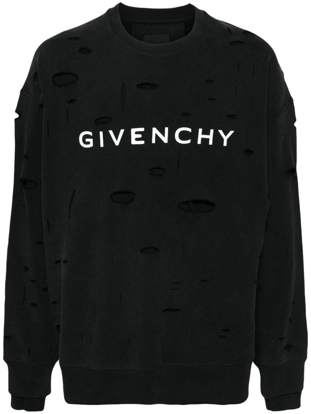 Givenchy Logo Cotton Sweatshirt in Black for Men Lyst Canada