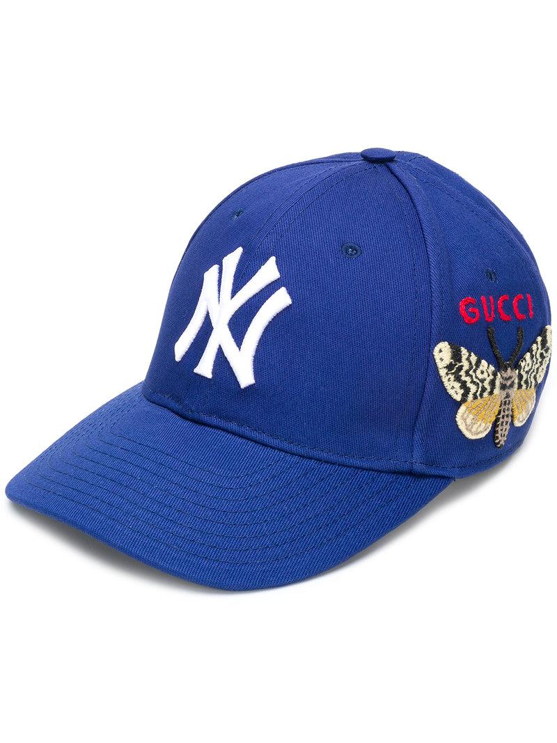 Gucci Ny Yankees Patch Baseball Cap in Blue for Men | Lyst Australia