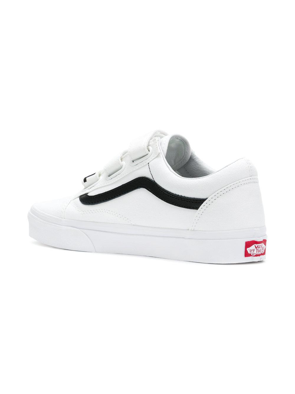 all white strap vans
