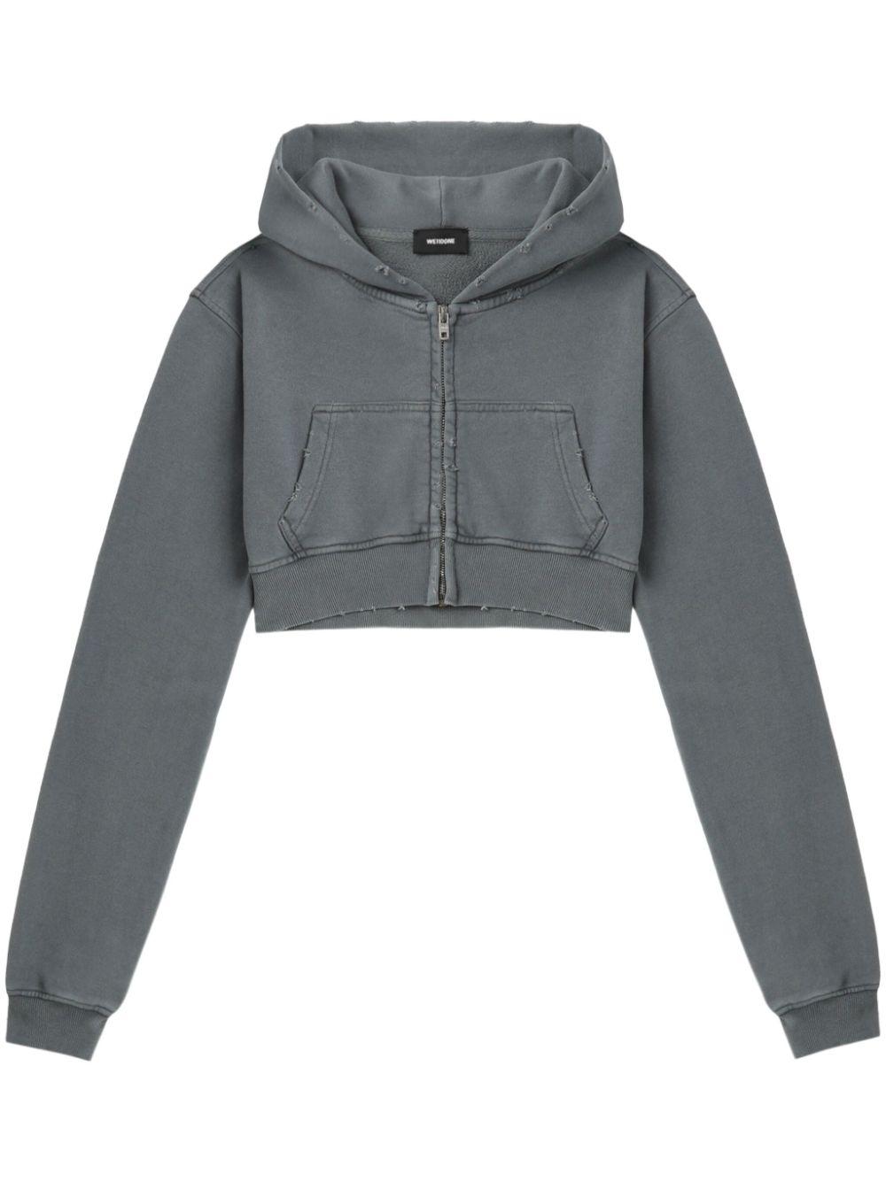 we11done レディース グレー クロップド パーカー アクティブウェア  