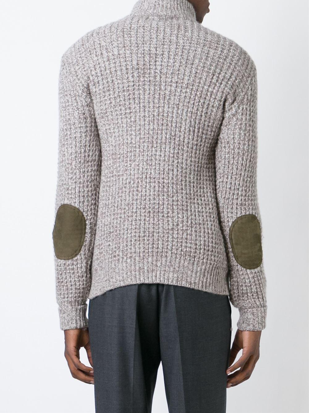 Lyst N.Peal Cashmere Waffle Knit Marled Sweater in Brown for Men