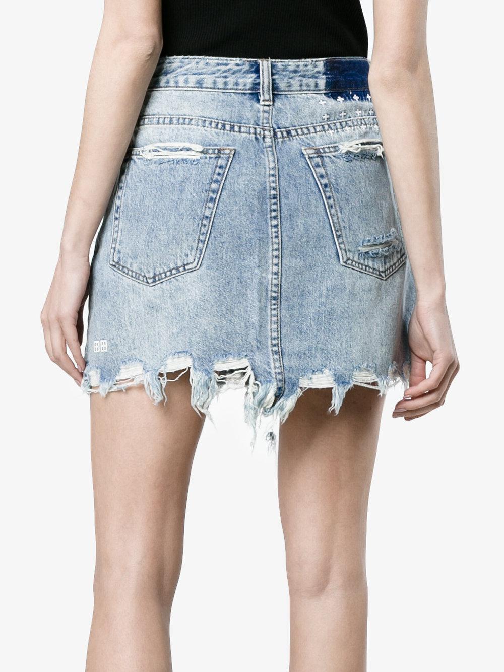 Ksubi High Waisted Ripped Denim Mini 