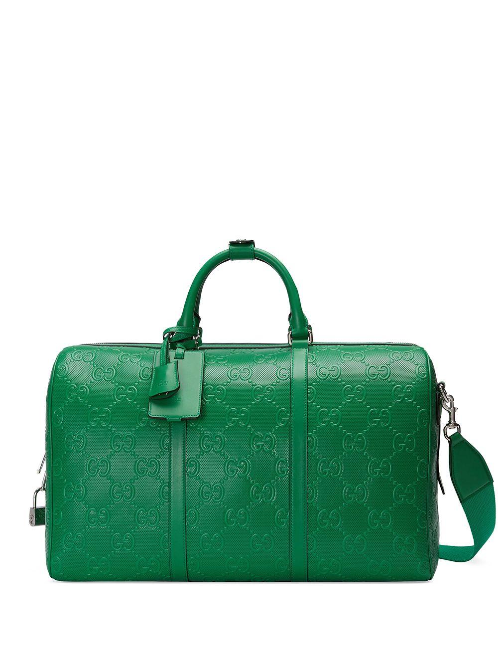 Gucci Large Duffle Bag With Web in Green for Men