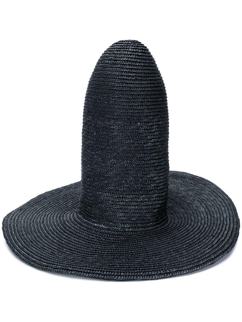 Awake Couture Tall Straw Hat in Black