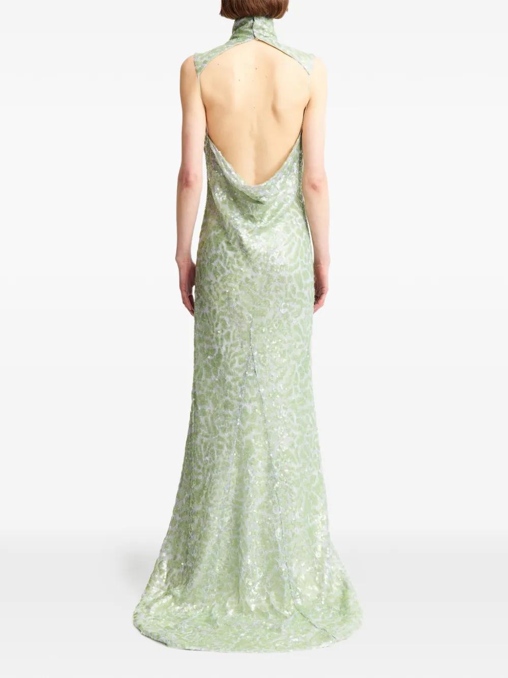 16Arlington Zegli Lace Sequinned Gown in Green | Lyst