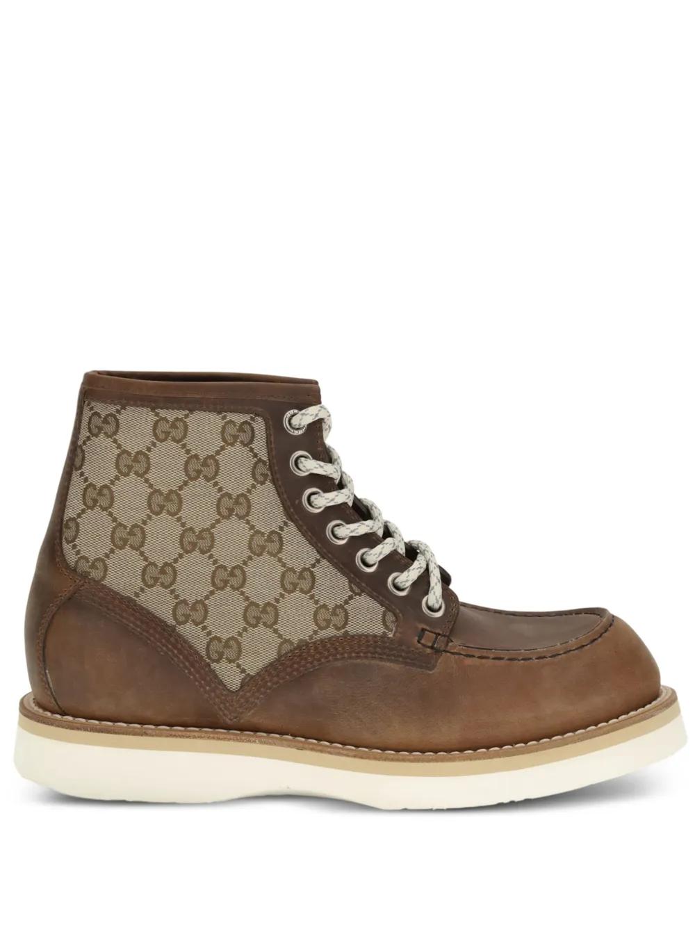 靴 06AW GUCCI GG monogram boots brown Gucci Gg-Monogram Leather Boots in Brown for Men | Lyst