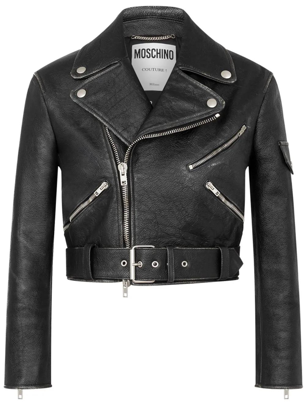 MOSCHINO レザージャケット Moschino Leather Jacket, Size L