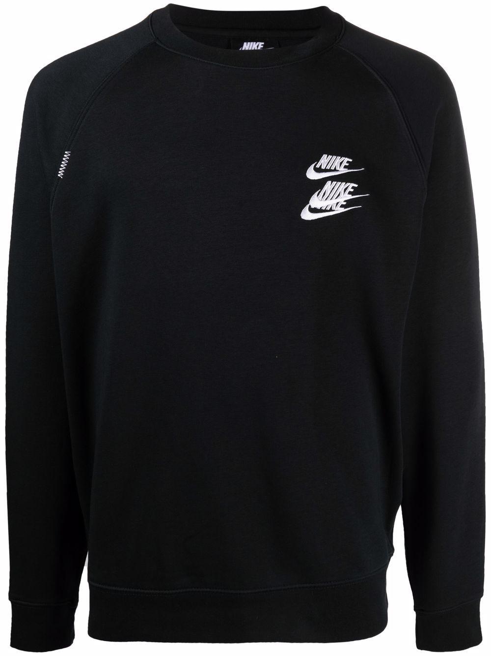 Nike Stacked Logo-embroidered Sweatshirt in Black for Men | Lyst