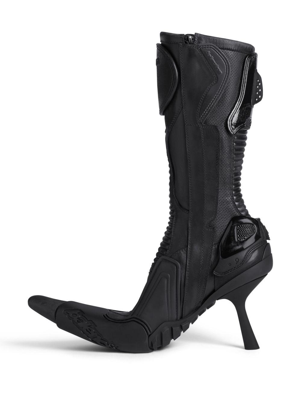 Balenciaga レディース ブラック Biker 90mm レザーブーツ ブーツ