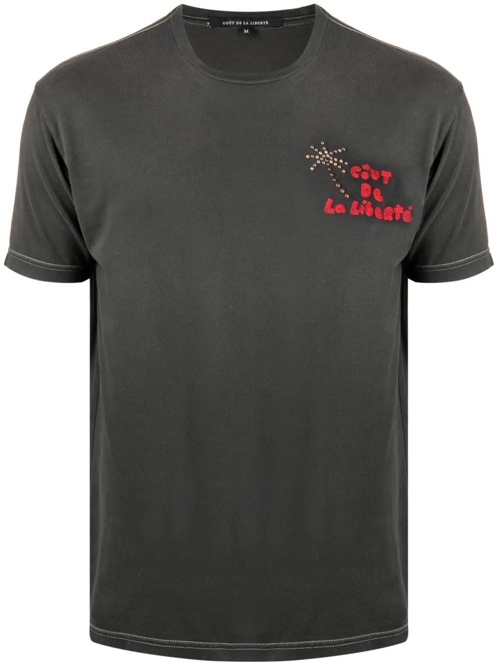 【関税込み】COUT DE LA LIBERTE グレー Freddie Tシャツ Cout De La Liberte Men's Freddie Buck Em T-Shirt - Bergdorf