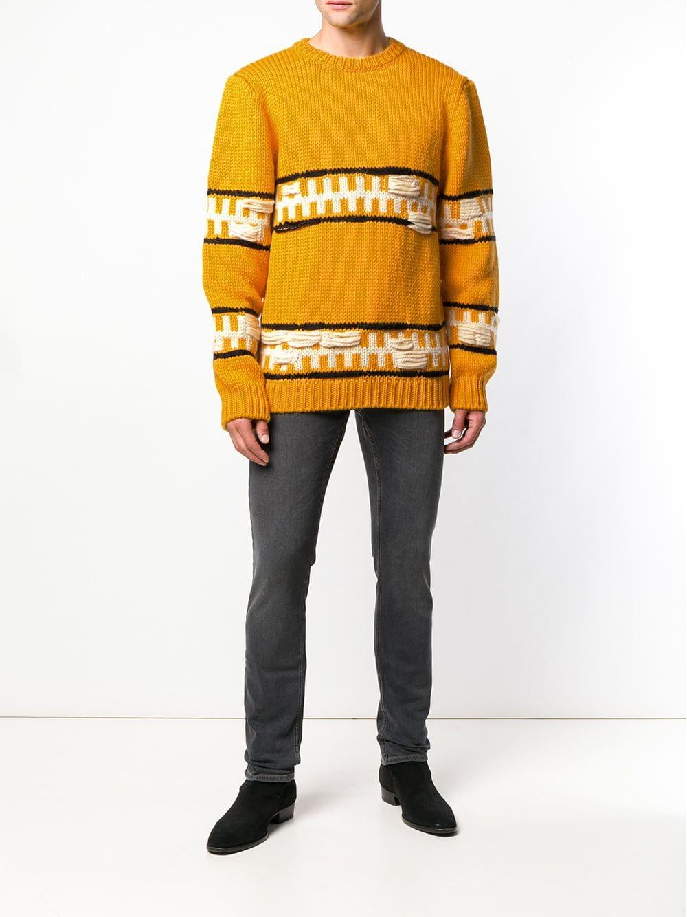 CALVIN KLEIN 205W39NYC Wool Knitted Jumper in Yellow for Men - Lyst