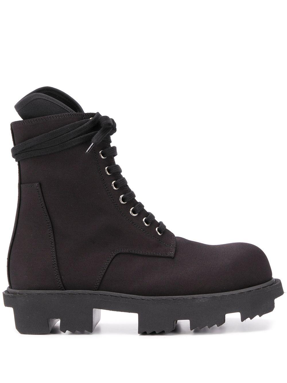 Rick Owens DRKSHDW Bozo Megatooth Lace-up Canvas Boots in Black | Lyst