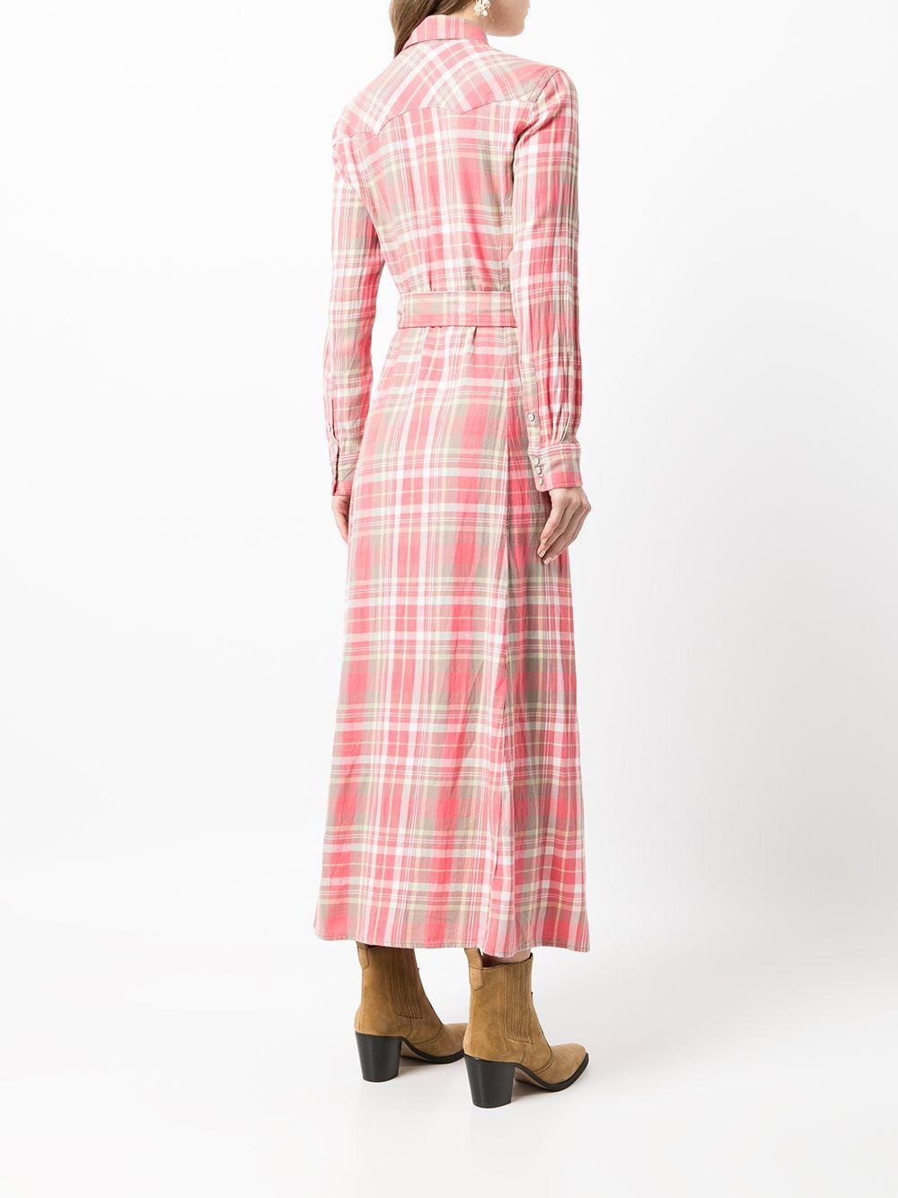 Polo Ralph Lauren Plaid Check Shirt Dress in Pink | Lyst