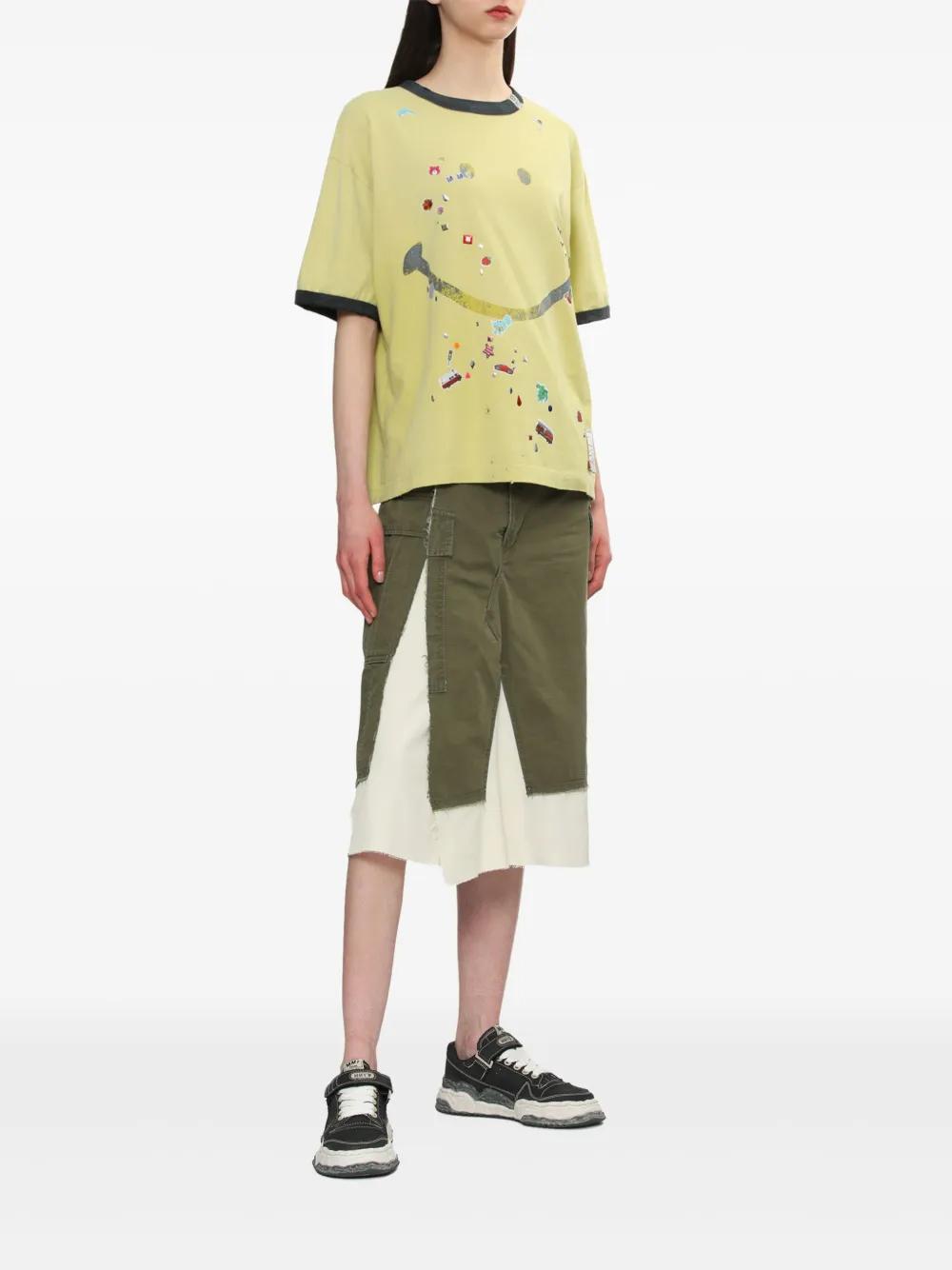 ミハラヤスヒロ　スマイリーミニTシャツ　イエロー MIHARA YASUHIRO(ミハラヤスヒロ) SMILY FACE PRINTED TEE