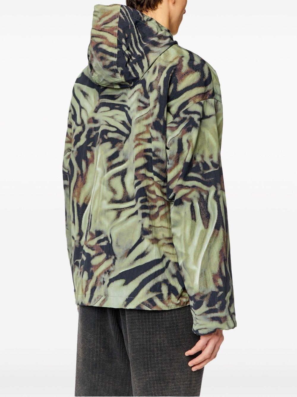 DIESEL L-Leopold-Zebra Windbreaker in Green for Men | Lyst