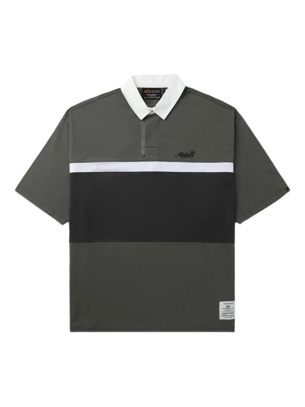 Alpha Industries Panelled Rugby Polo Shirt in Black for Men | Lyst