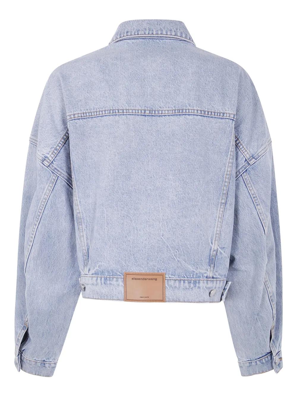 Alexander Wang Boxy Fit Denim Trucker Jacket in Blue | Lyst
