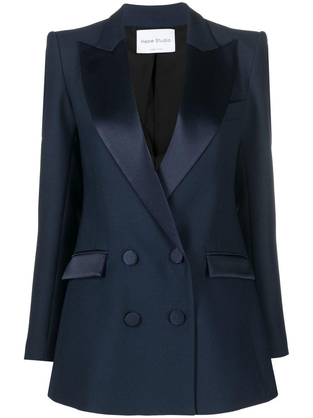 レディース ブルー テーラード ダブルジャケット Www Irondencrossfit Com