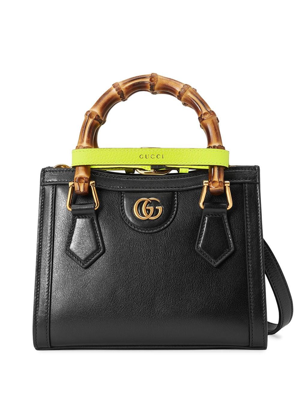 Gucci Diana Bamboo Handle Mini Handbag in Black | Lyst