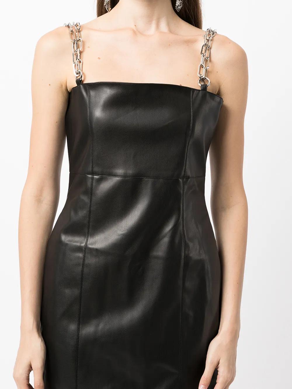 chinese dress ladies Akira Punk Rock Leather Midi Dress | Black