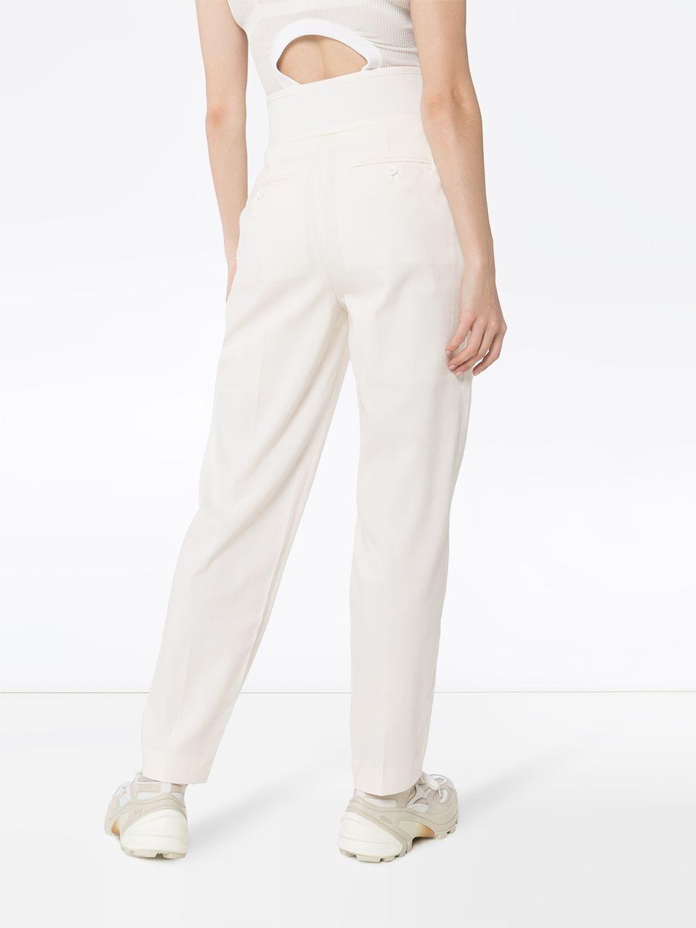 we11done Synthetic Straight-leg Trousers in White - Lyst
