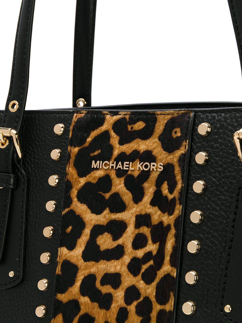 MICHAEL Michael Kors Voyager Leopard Print Tote in Black Lyst