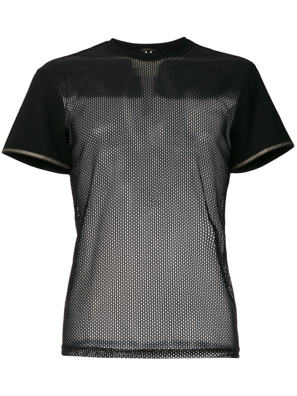 Versace Mesh Panel T-shirt in Black for Men | Lyst