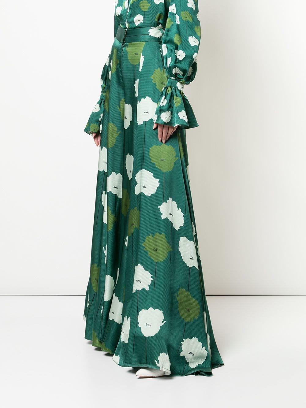 Carolina Herrera Floral Print Palazzo Pants in Green Lyst